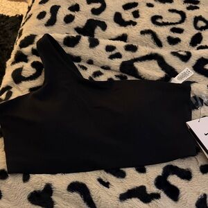 Nike Black One-Shoulder Crop Top